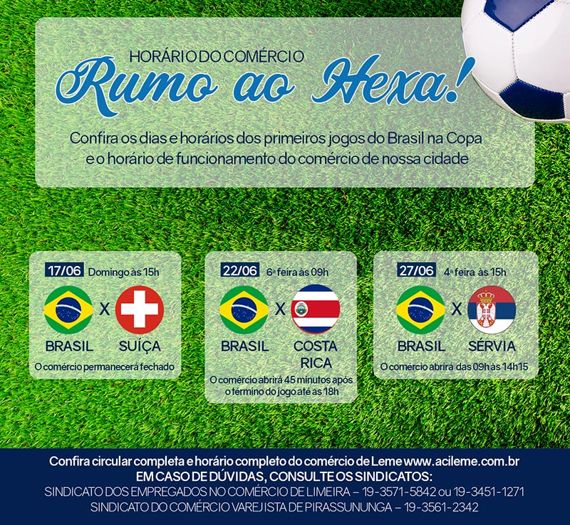 Comércio de Juazeiro vai funcionar em horário diferenciado durante jogos do  Brasil na Copa do Mundo